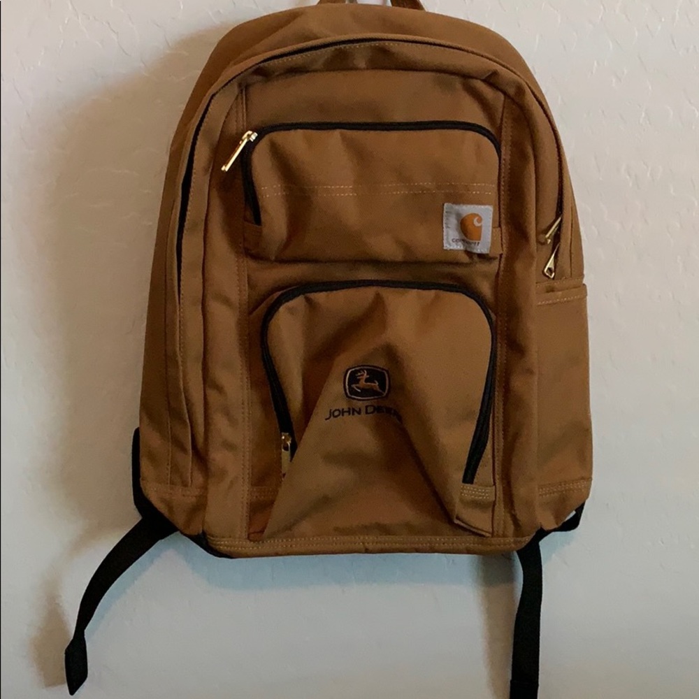 Carhartt nwot John Deere embroidered backpack.